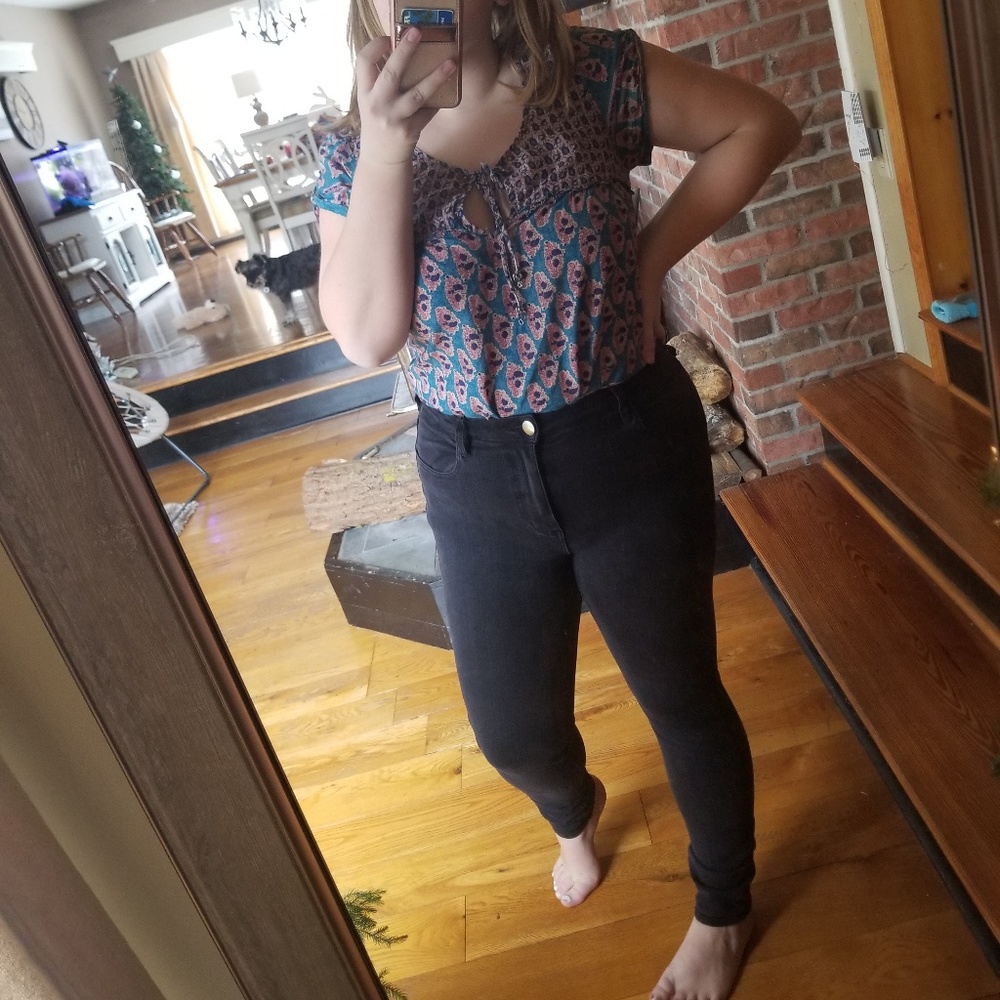 American Eagle Short Sleeve Print Blouse